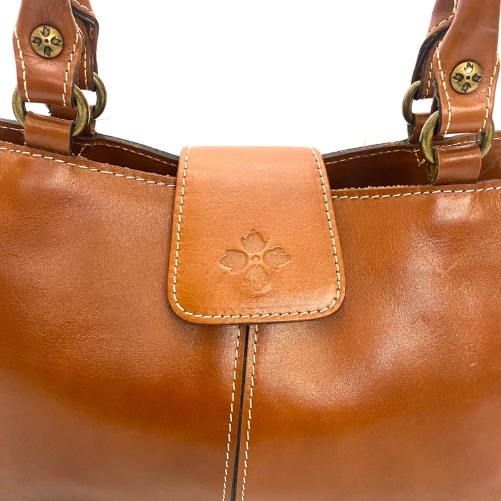 Patricia Nash Tan Rienzo Leather Heritage Collection Satchel